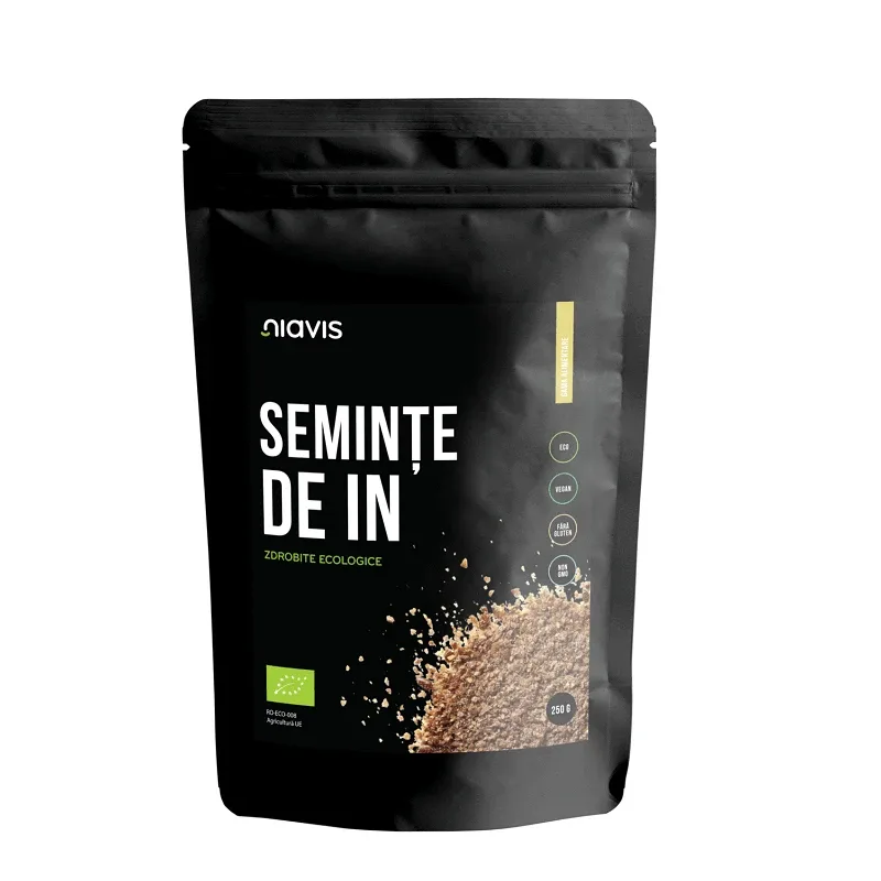 Seminte de in zdrobite Bio, 250 g, Niavis — preț și oferte