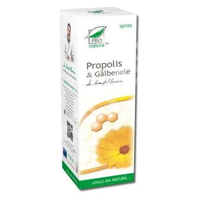 Spray cu propolis și gălbenele, 100 ml, Pro Natura — preț și oferte