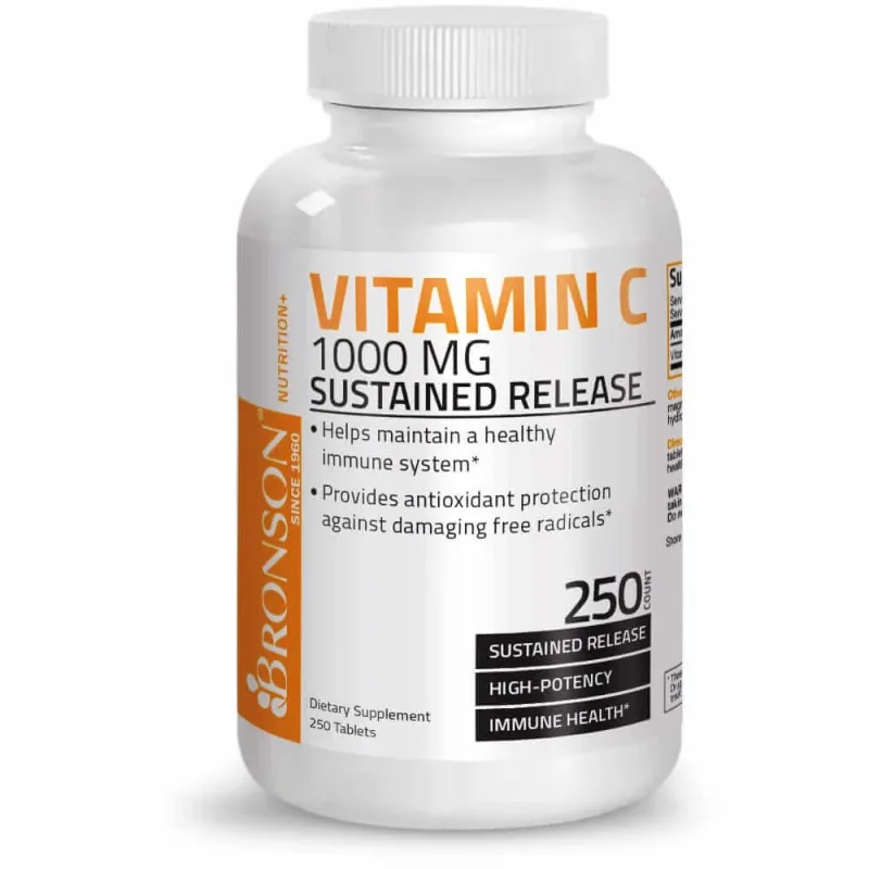 Vitamina C 1000 mg Sustained Release, 250 tablete, Bronson Laboratories — preț și oferte