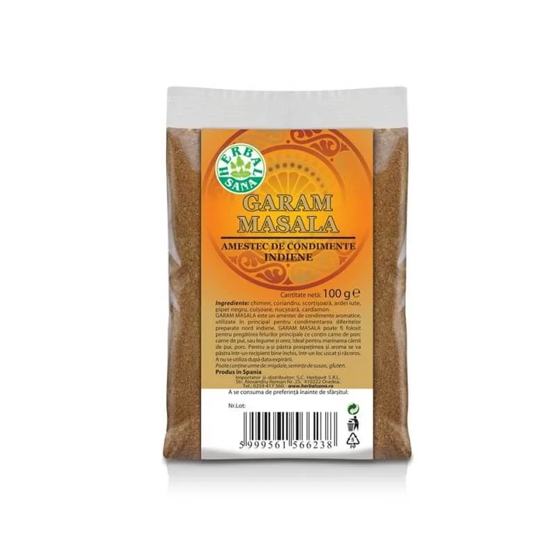 Amestec de condimente Indian Garam Masala, 100 g, Herbal Sana — preț și oferte