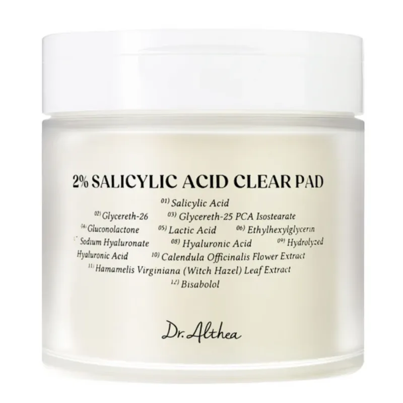 Dischete pentru ten infuzate cu 2% acid salicilic Clear Pad, 65 bucati, Dr. Althea — preț și oferte