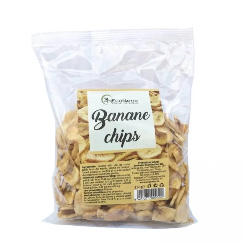 Banana chips, 250 g, Econatur — preț și oferte