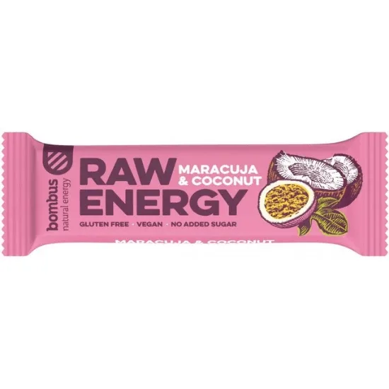 Baton proteic cu maracuja si nuca de cocos, 50 g, Raw Energy — preț și oferte