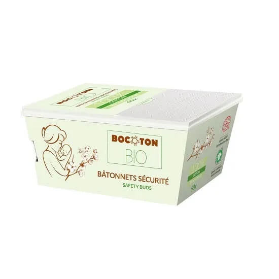 Betisoare de urechi din bumbac organic pentru copii, 60 buc, Bocoton — preț și oferte