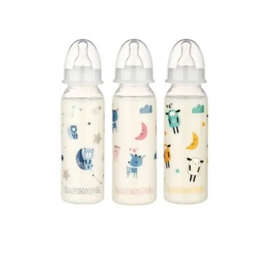 Biberon cu gat standard, tetina M, 240ml, Baby nova — preț și oferte