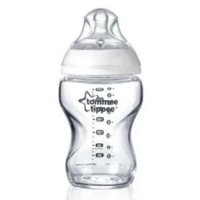 Biberon din sticla tetina silicon Closer to Nature, +0 luni, 250 ml, Tommee Tippee — preț și oferte