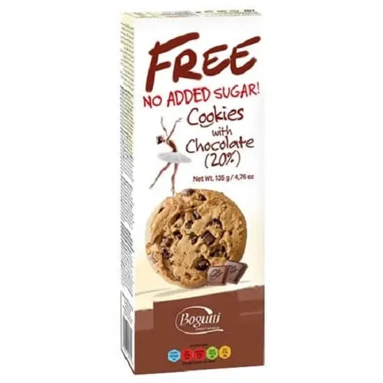 Biscuiti crocanti cu bucati de ciocolata 20%, 135g, Bogutti — preț și oferte