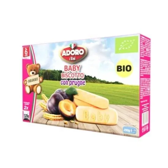 Biscuiti cu prune,  +6 luni, 2x125g, Adoro Adoro Bimbi — preț și oferte