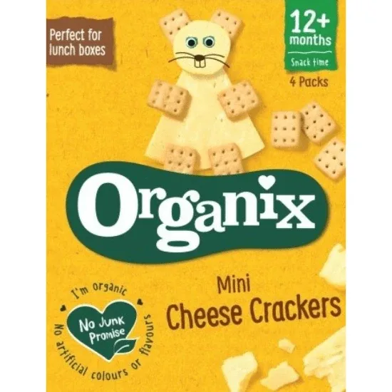 Biscuiti organici mini cu cascaval Goodies +12 luni, 4x 20 g, Organix — preț și oferte