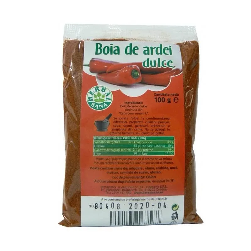 Boia de ardei dulce, 100 gr, Herbal Sana — preț și oferte