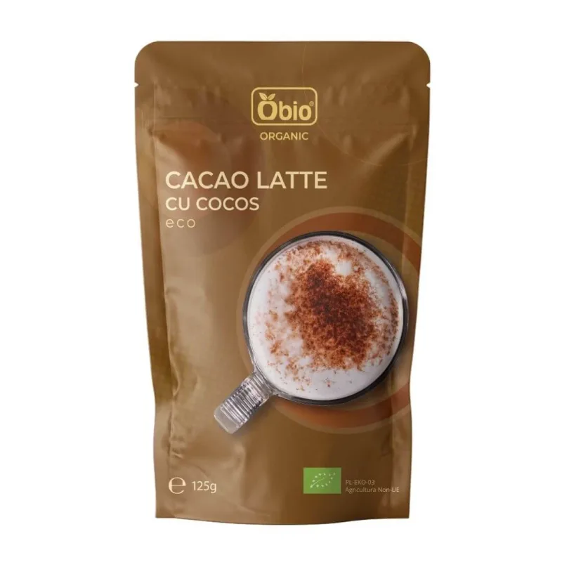 Cacao Latte cu cocos Bio, 125 g, Obio — preț și oferte