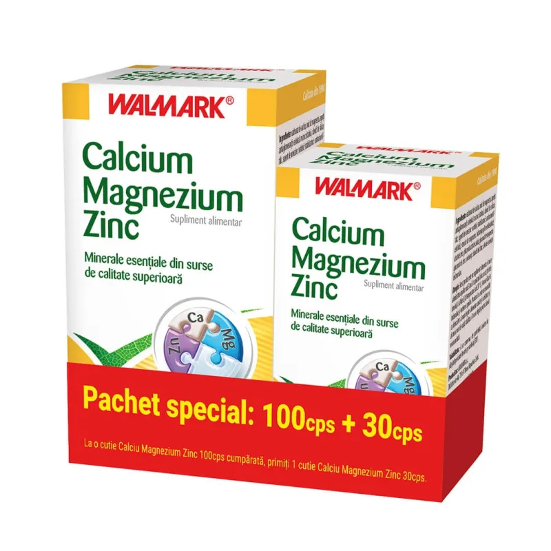 Calciu Magneziu Zinc, 100+ 30 tabl, Walmark — preț și oferte