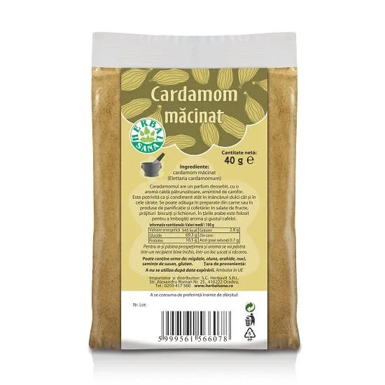 Cardamon macinat, 40 gr, Herbal Sana — preț și oferte