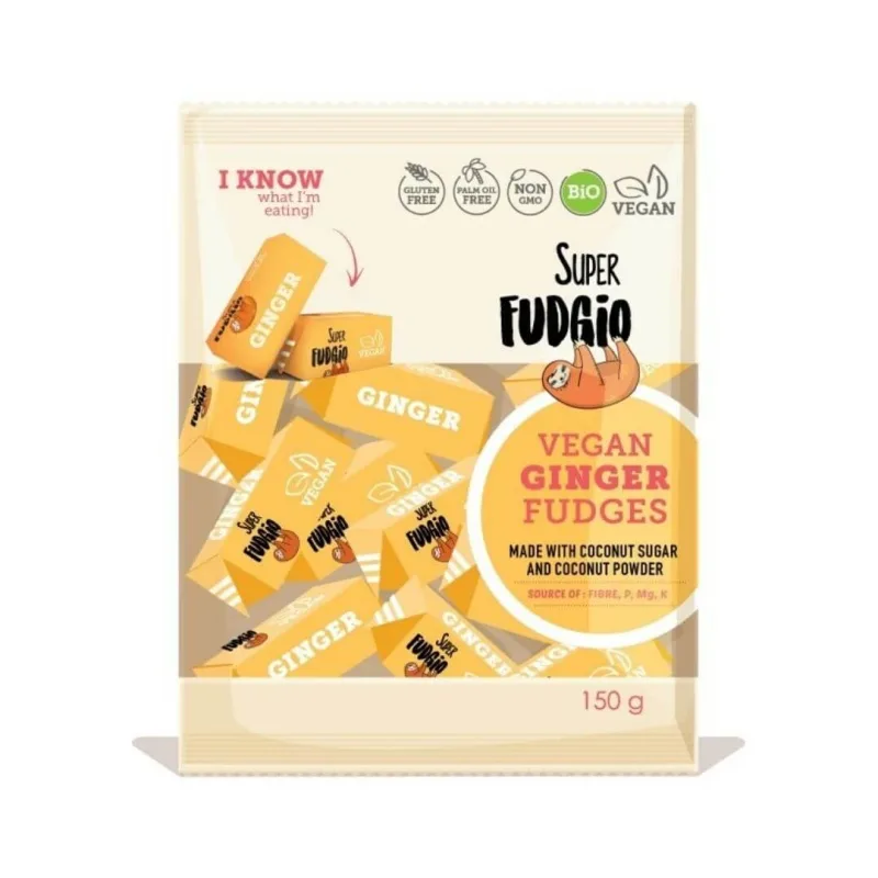 Caramele cu aroma de ghimbir Bio fara gluten, 150 g, Superfudgio — preț și oferte