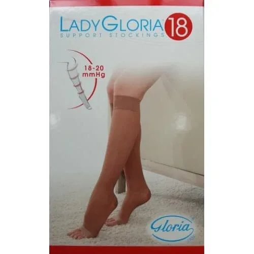 Ciorapi pana la genunchi cu varf deschis Nr. 5, negru, Lady Gloria — preț și oferte