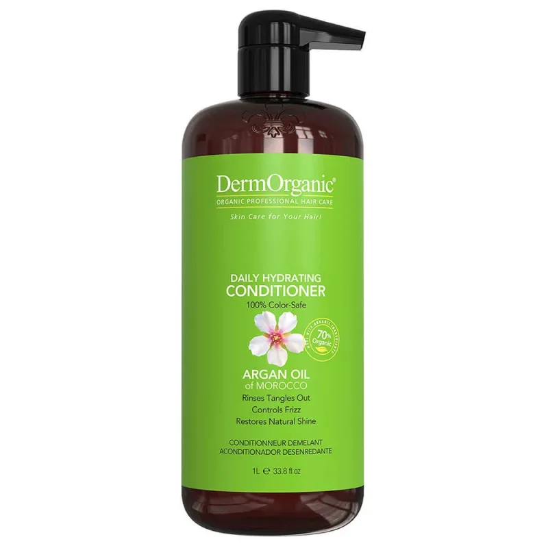 Conditionator hidratant zilnic 70% organic, cu ulei de argan, 1000 ml, DermOrganic — preț și oferte