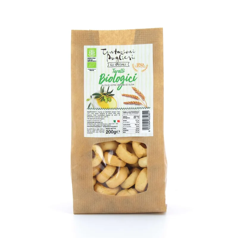 Covrigei cu ulei extra virgin de masline Taralli Biologigi, 200 g, Tentazioni Pugliesi — preț și oferte