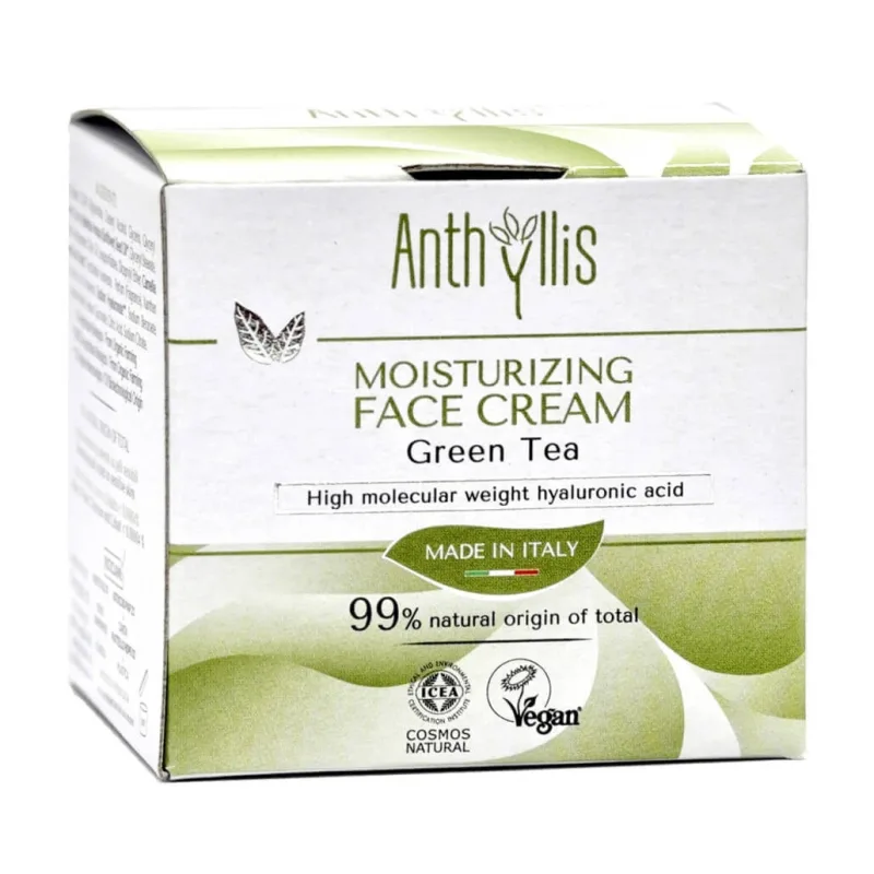 Crema de fata, hidratanta, cu ceai verde, vegan, 50ml, Anthyllis — preț și oferte