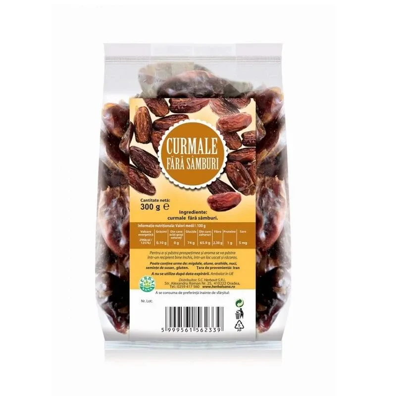 Curmale fara samburi, 300 gr, Herbal Sana — preț și oferte