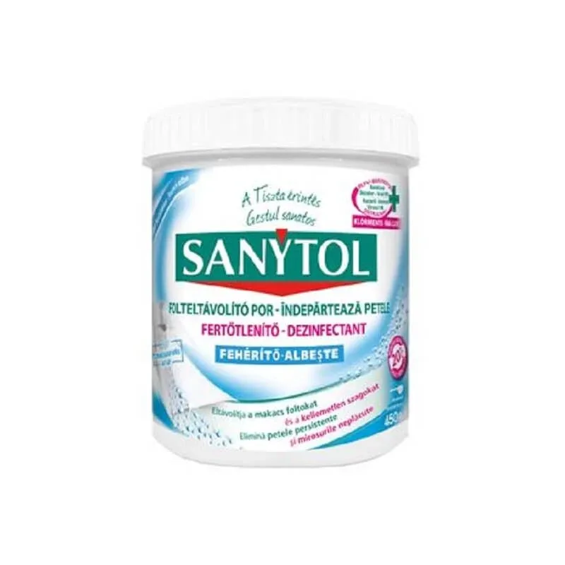 Dezinfectant pudra pentru rufe albe, 450 gr, Sanytol — preț și oferte