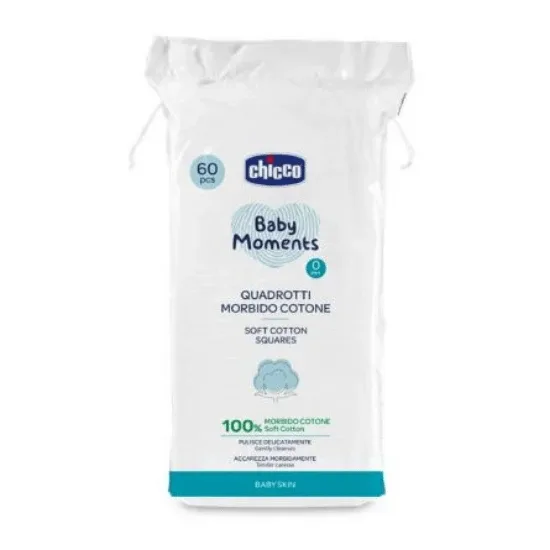 Dischete din bumbac pentru igiena zilnica Baby Moments, 60 bucati, Chicco — preț și oferte