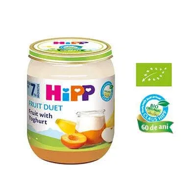 Duet iaurt cu fructe, +7 luni, 160 g, Hipp — preț și oferte