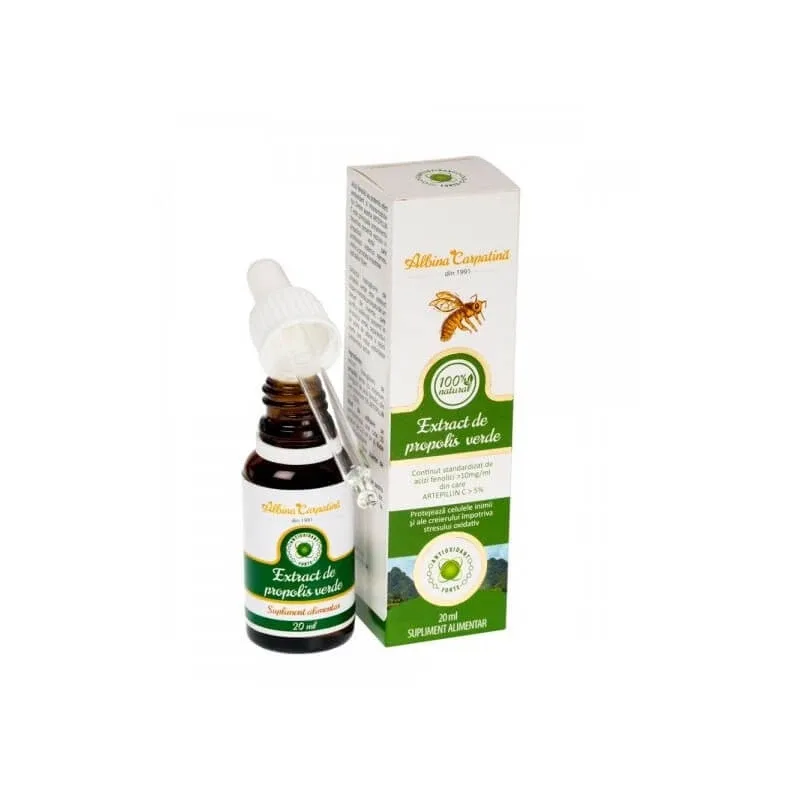 Extract de propolis verde 100% natural, 20 ml, Albina Carpatina — preț și oferte