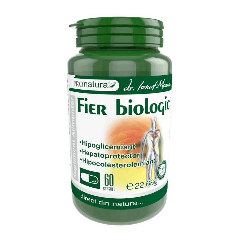 Fier Biologic, 60 capsule, Pro Natura — preț și oferte