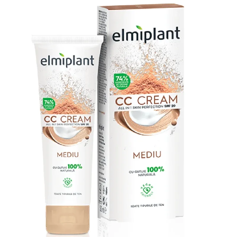 Fond de ten, CC Cream, Mediu, Skin Moist, 50 ml, Elmiplant — preț și oferte
