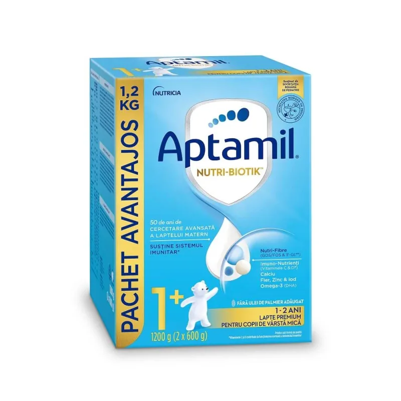 Lapte praf Aptamil Nutri Biotik +1, 1-2 ani, 1200 gr, Nutricia — preț și oferte