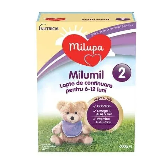 Formula de lapte de continuare Milumil PreciNutri 2, 6-12 luni, 600 gr, Milupa — preț și oferte