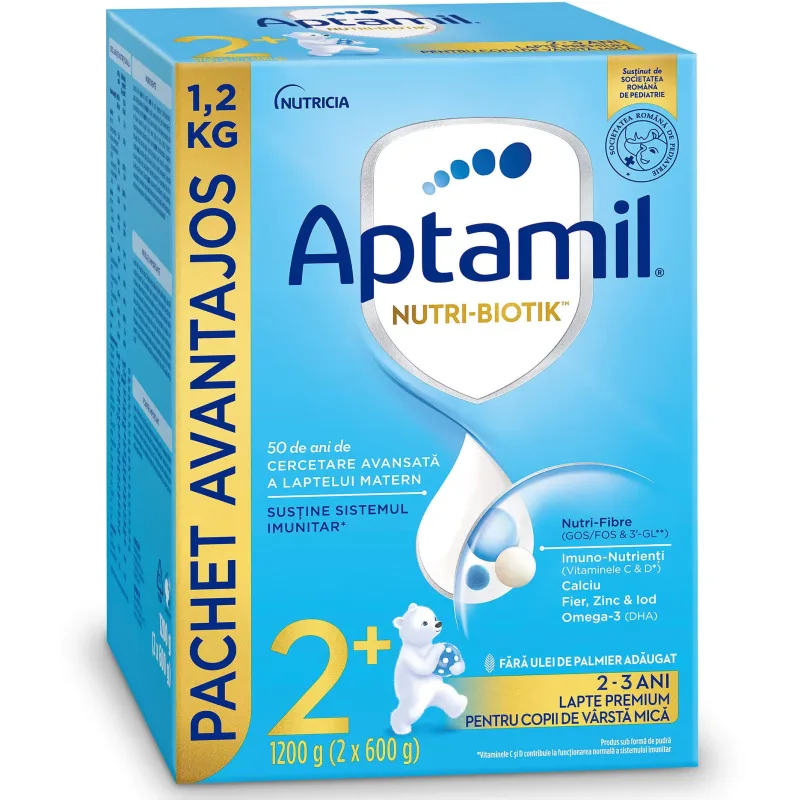 Formulă de lapte praf Aptamil Junior 2+, 24-36 luni, 1200 gr, Nutricia — preț și oferte