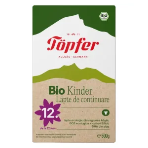 Lapte praf organic Kinder + 12 luni, 500 g, Topfer