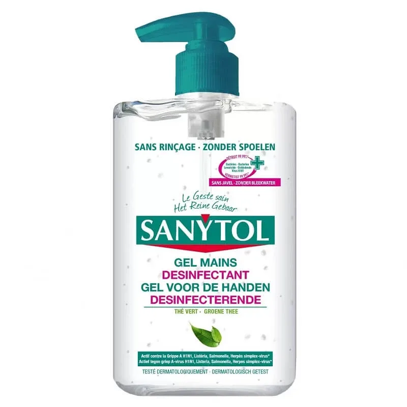 Gel dezifectant pentru maini cu ceai verde, 250 ml, Sanytol — preț și oferte