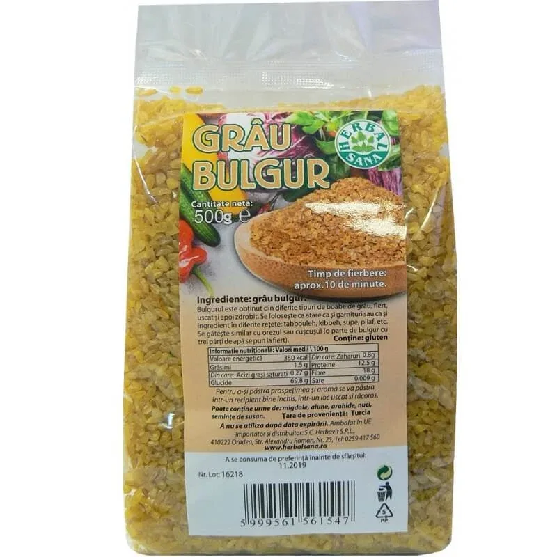 Grau Bulgur, 500 gr, Herbal Sana — preț și oferte