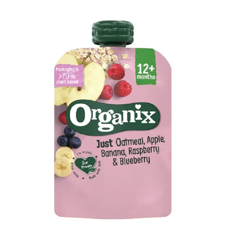 Gustare de ovaz cu mere, banane, zmeura si coacaze, 100 gr, Organix — preț și oferte