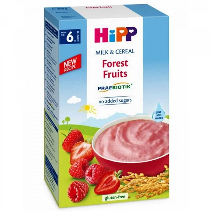 Lapte si cereale cu fructe de padure, +6 luni, 250 gr, Hipp — preț și oferte