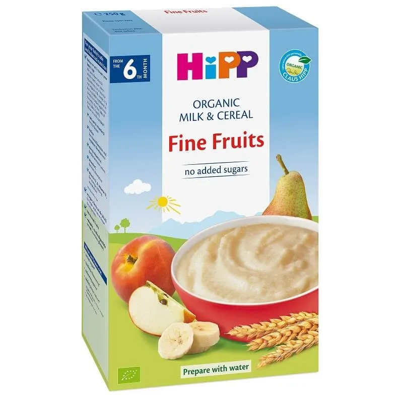 Lapte si cereale Fructe, +6 luni, 250g, Hipp — preț și oferte