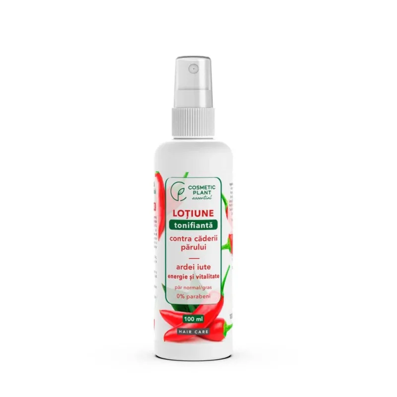 Lotiune tonifianta contra caderii parului cu ardei iute, spray, 100 ml, Cosmetic Plant — preț și oferte