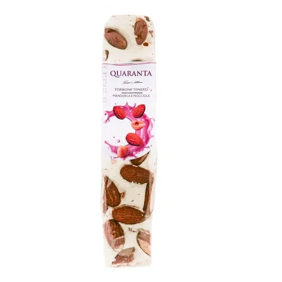 Nugat Bar cu migdale si alune de padure, 100 gr, Quaranta — preț și oferte