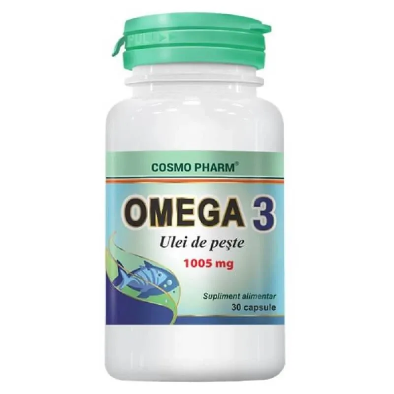 Omega 3 ulei de peste 1005 mg Natural, 30 capsule, Cosmopharm — preț și oferte