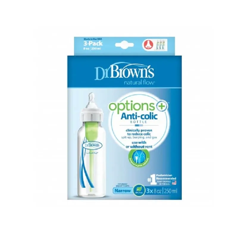 Pachet 3 biberoane cu gat ingust PP, 250ml, Dr Browns — preț și oferte