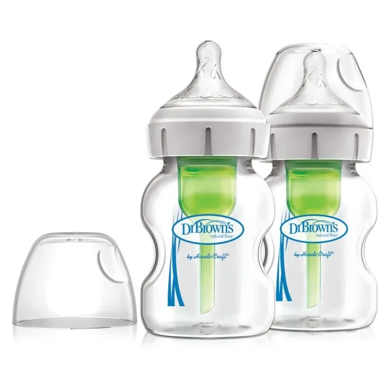 Pachet Biberoane din sticla cu gat larg, Options+, 150 ml, Dr. Browns — preț și oferte