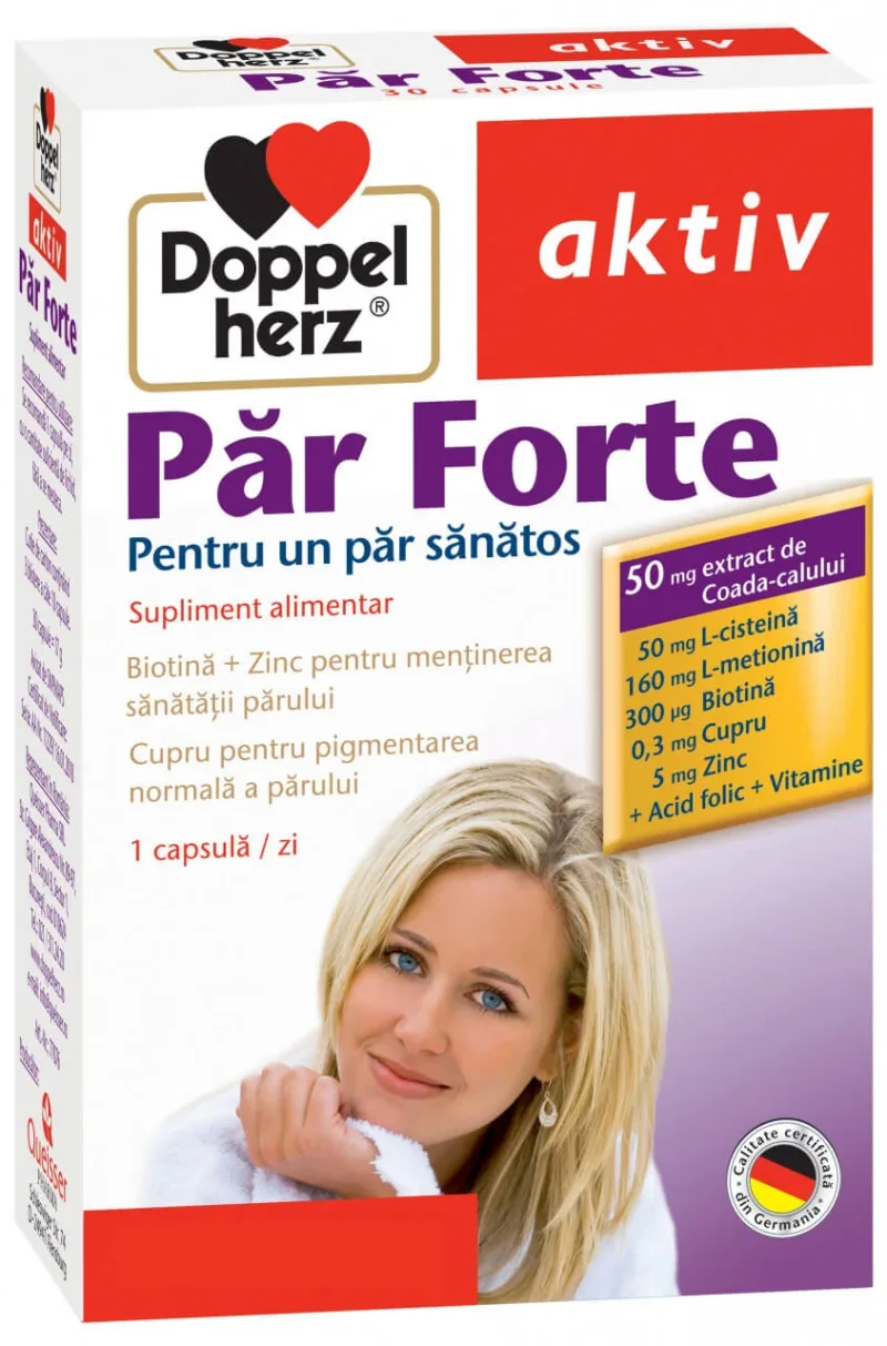 Păr Forte, pentru un păr sănătos, 30 capsule, Doppelherz Aktiv — preț și oferte