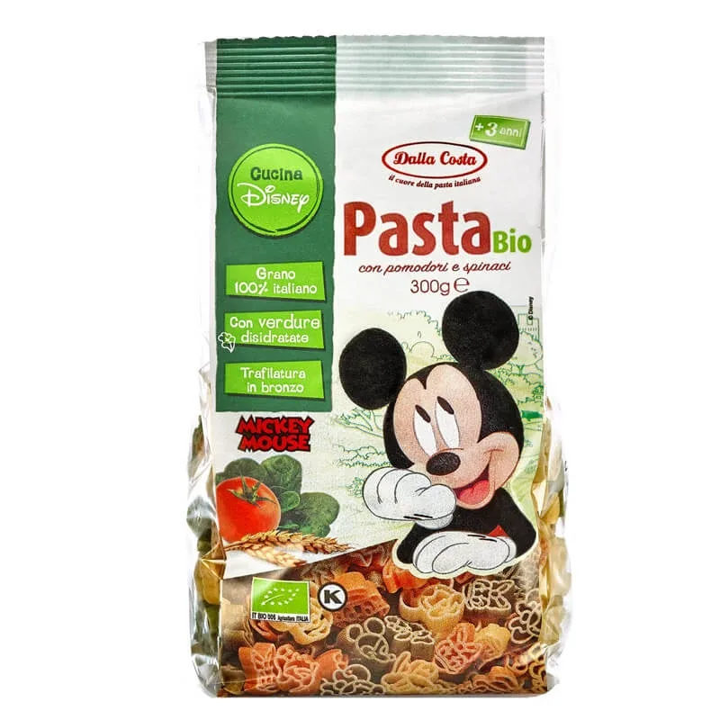 Paste Bio din grau dur tricolore Mickey Mouse, 300 g, Dalla Costa — preț și oferte