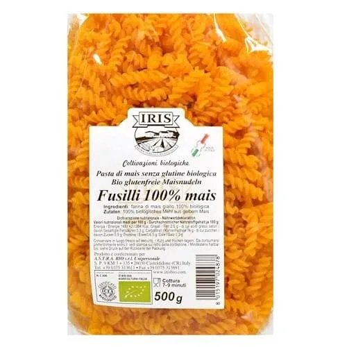 Paste Bio fara gluten Fusilli din porumb, 500 g, Iris Bio — preț și oferte