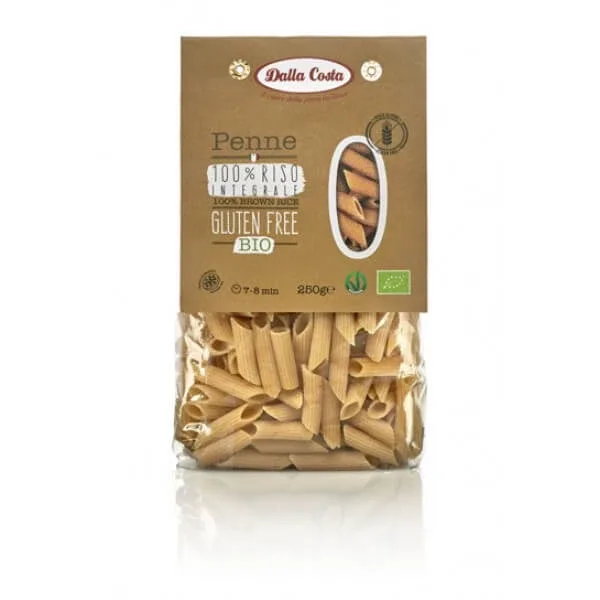 Paste Bio Penne din orez brun fara gluten, 250 gr, Dalla Costa — preț și oferte