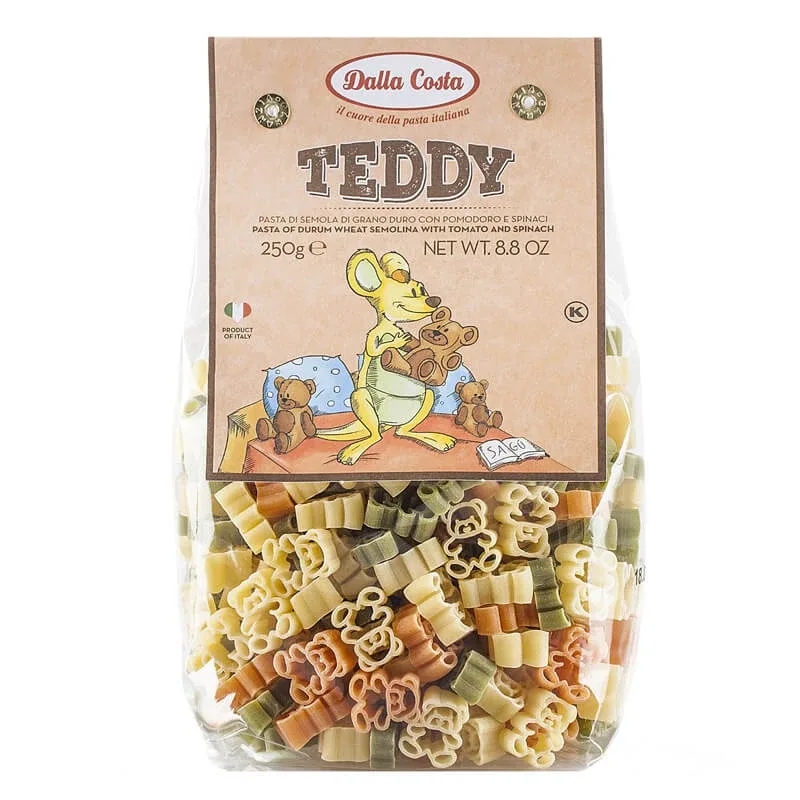 Paste din grau dur tricolore Teddy, 250 g, Dalla Costa — preț și oferte