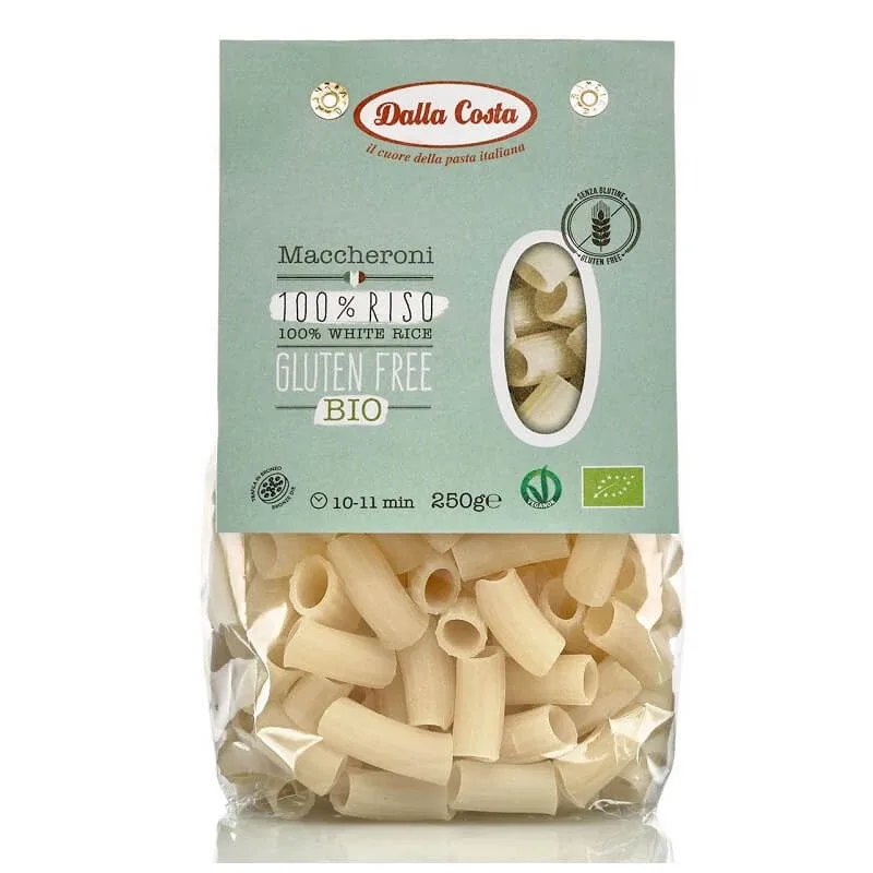 Paste Maccheroni din orez Bio fara gluten, 250 g, Dalla Costa — preț și oferte