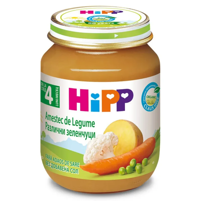 Piure Bio cu amestec de legume, +4 luni, 125 g, Hipp — preț și oferte